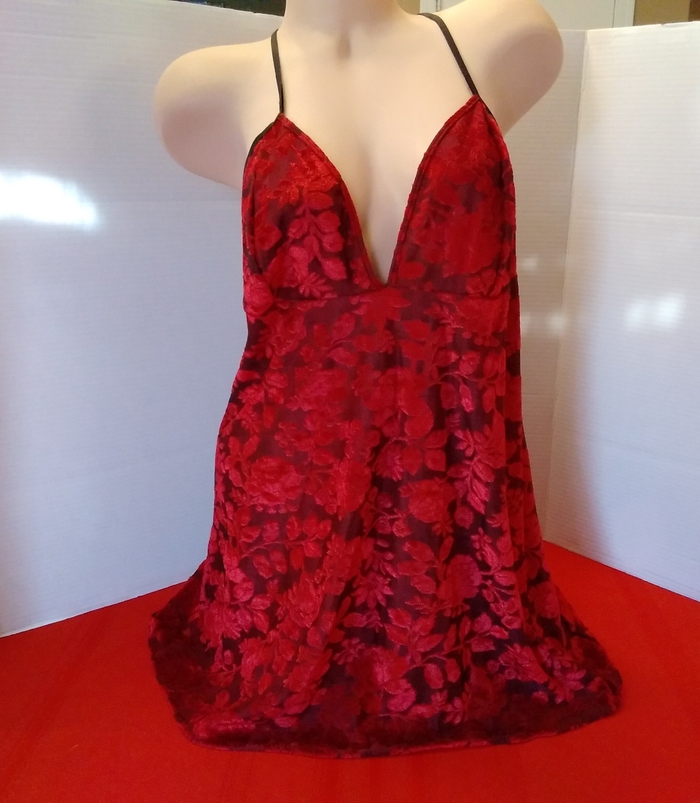 Vintage NEW Petra 2 Piece Red Velvet Large Babydoll Nightie Top w/Panties Vintage NEW Petra 2 Piece Red Velvet Large Babydoll Nightie Top w/Panties