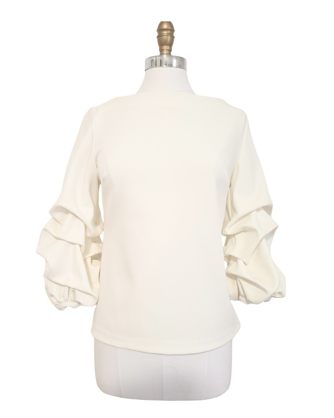 Y2K Alberto Makali New York Women\'s Off-White Ruffle Long Sleeve Blouse M