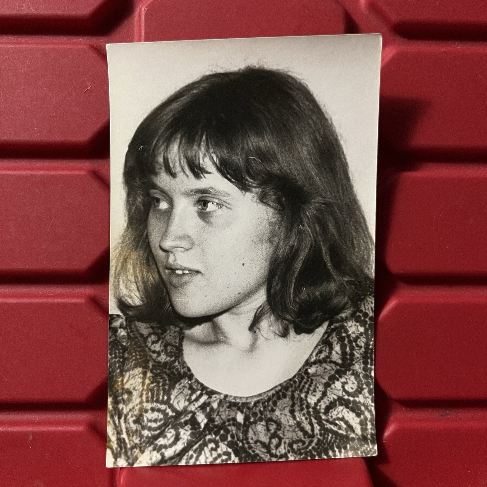 Pretty Polish Woman Looking Sideways 3 1/2 x 5 1/2 Photograph Vintage 1970s