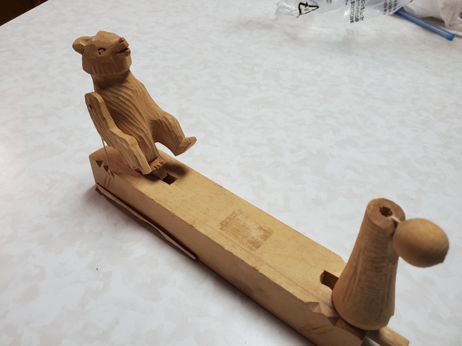 Vintage Hand-Carved Folk Russian Wood Toy - Bear Target Shooter Bogorodskoye Vintage Hand-Carved Folk Russian Wood Toy - Bear Target Shooter Bogorodskoye