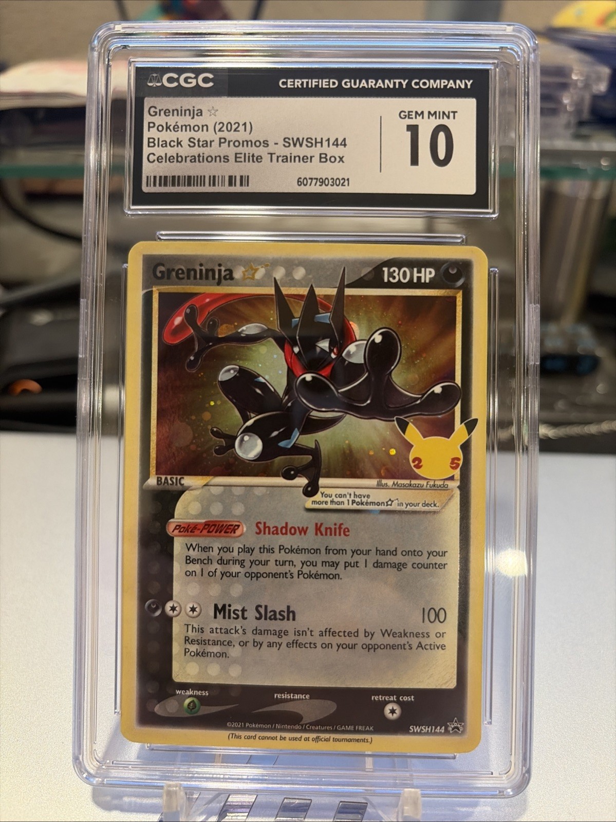 2021 POKEMON SWSH BLACK STAR PROMO #144 GRENINJA-GOLD STAR CGC 10 GEM MINT