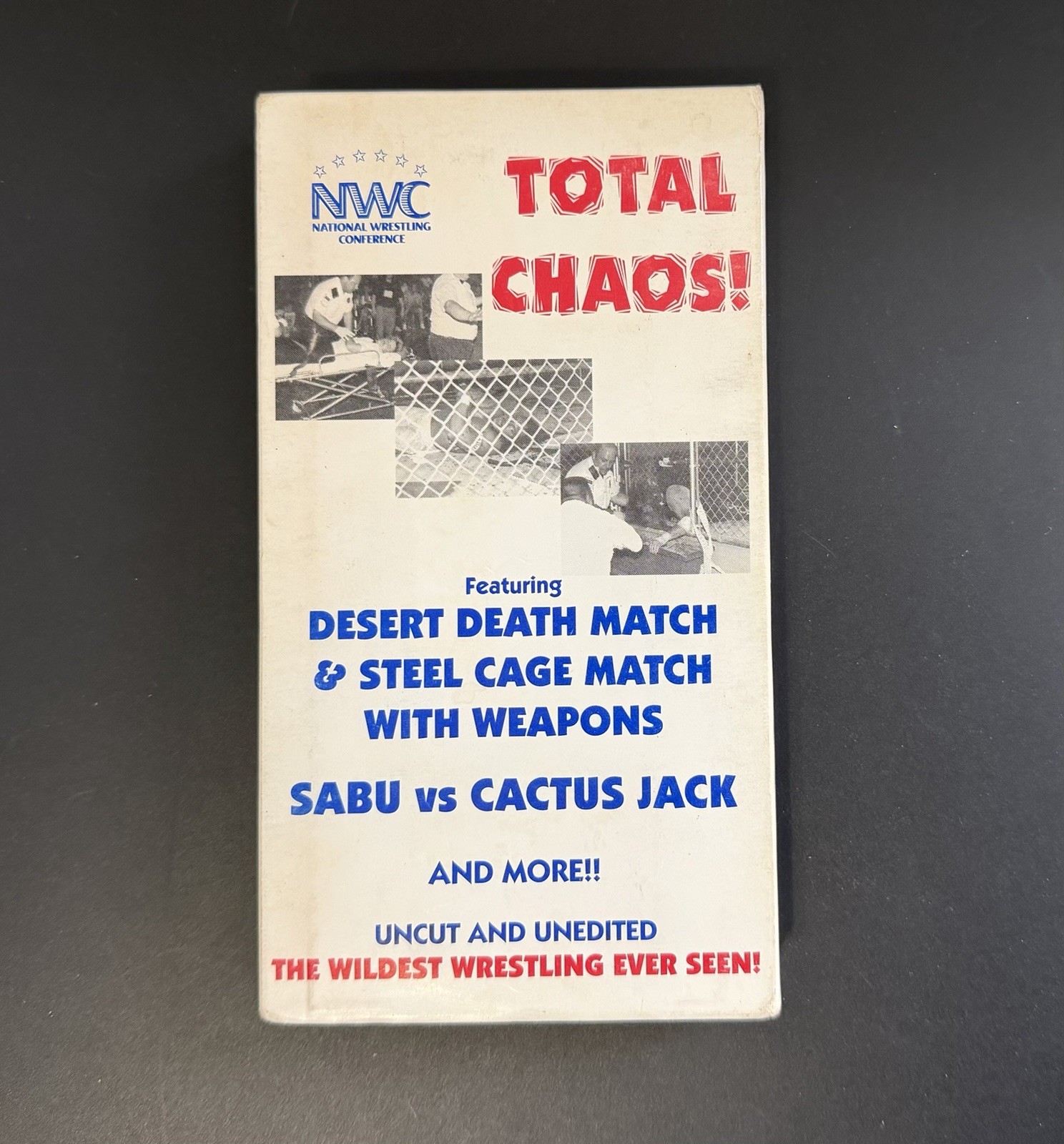 NWC Total Chaos VHS Sabu Cactus Jack Terry Funk Deathmatch Wrestling RARE ECW