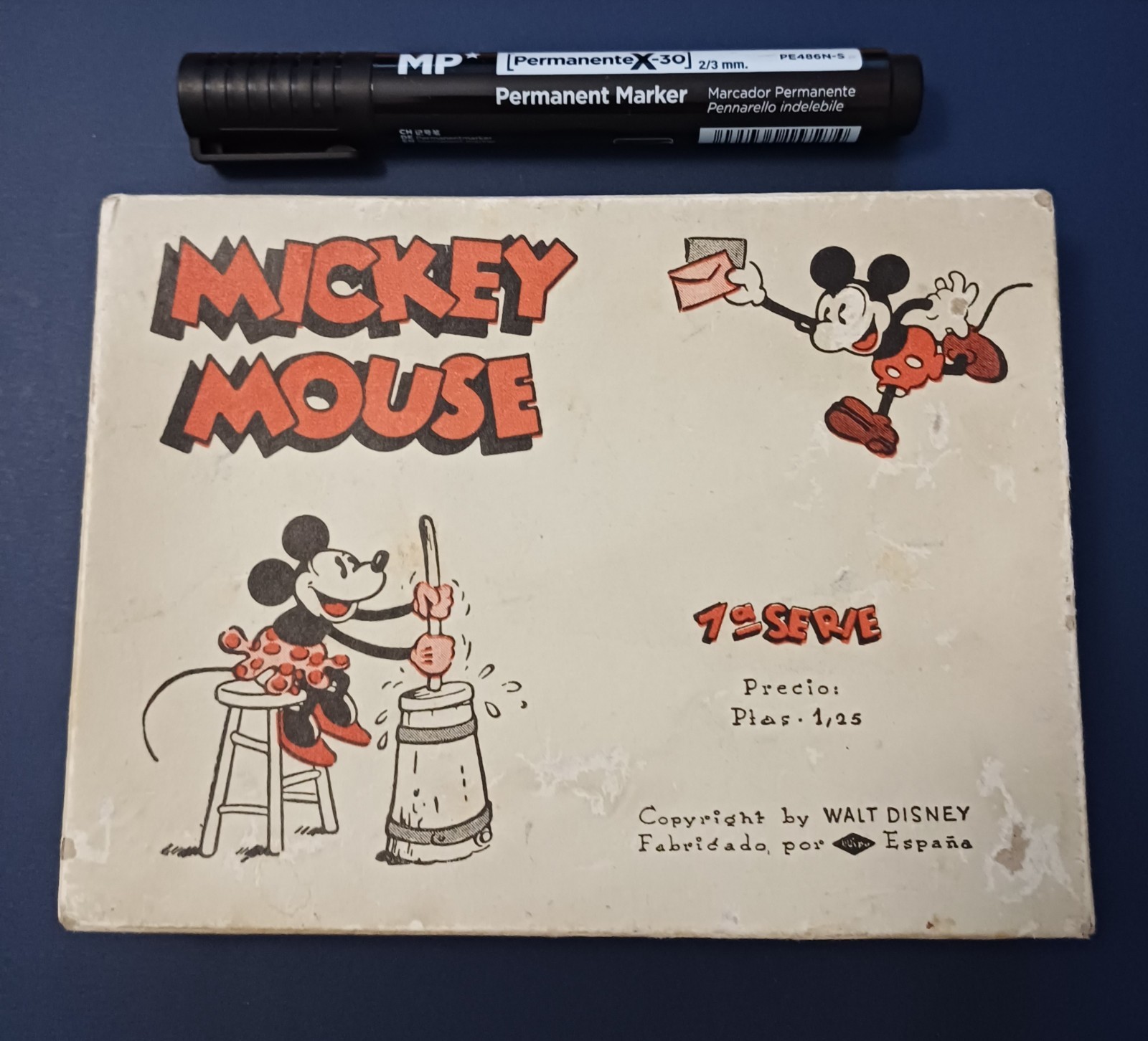 1930s Mickey Mouse, Walt Disney , old cardboard box, made in Spain, ultra rare 1930s Mickey Mouse, Walt Disney , old cardboard box, made in Spain, ultra rare