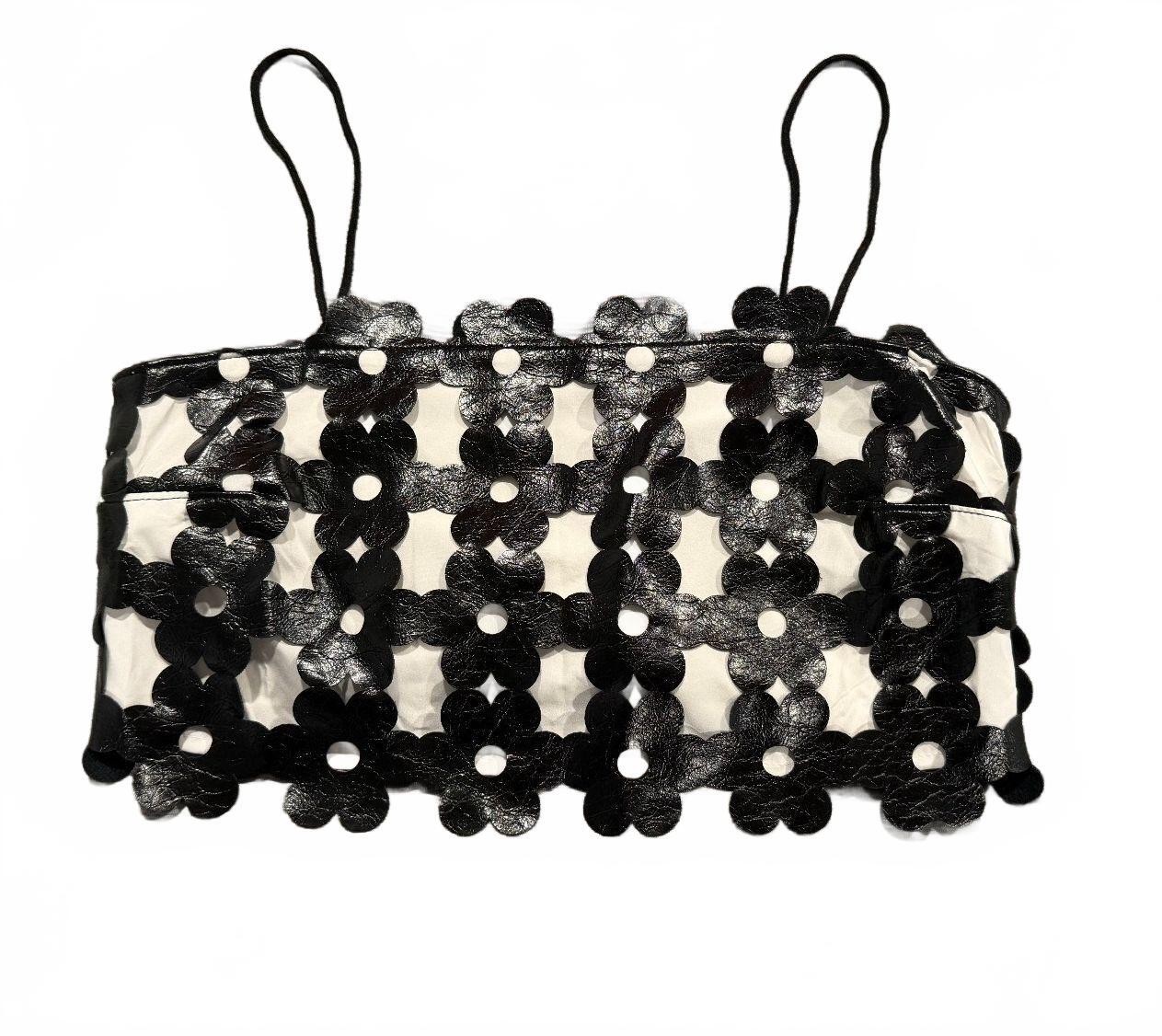 Social Tourist black and white floral mesh mini shirt Social Tourist black and white floral mesh mini shirt