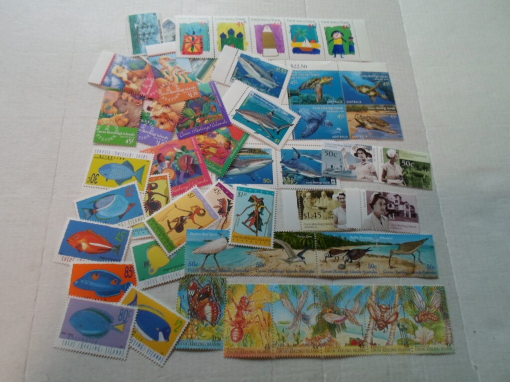 Collection lot 48 different mint stamps of Cocos Islands 1994-2005