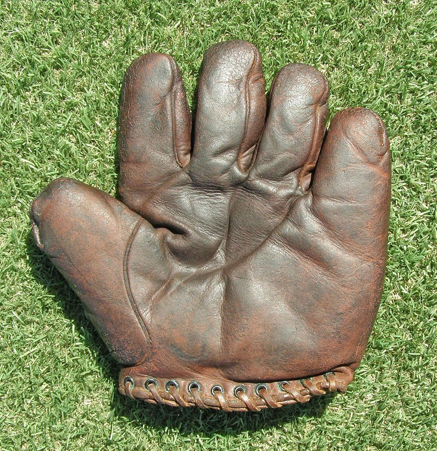 Rare Circa 1900\'s Webless Baseball Glove, Draper & Maynard, Antique, Workman\'s
