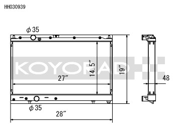 Koyo HH030939 48mm Radiator For 1997-2000 Mitsubishi Lancer EVO 4/5/6 2.0L Turbo