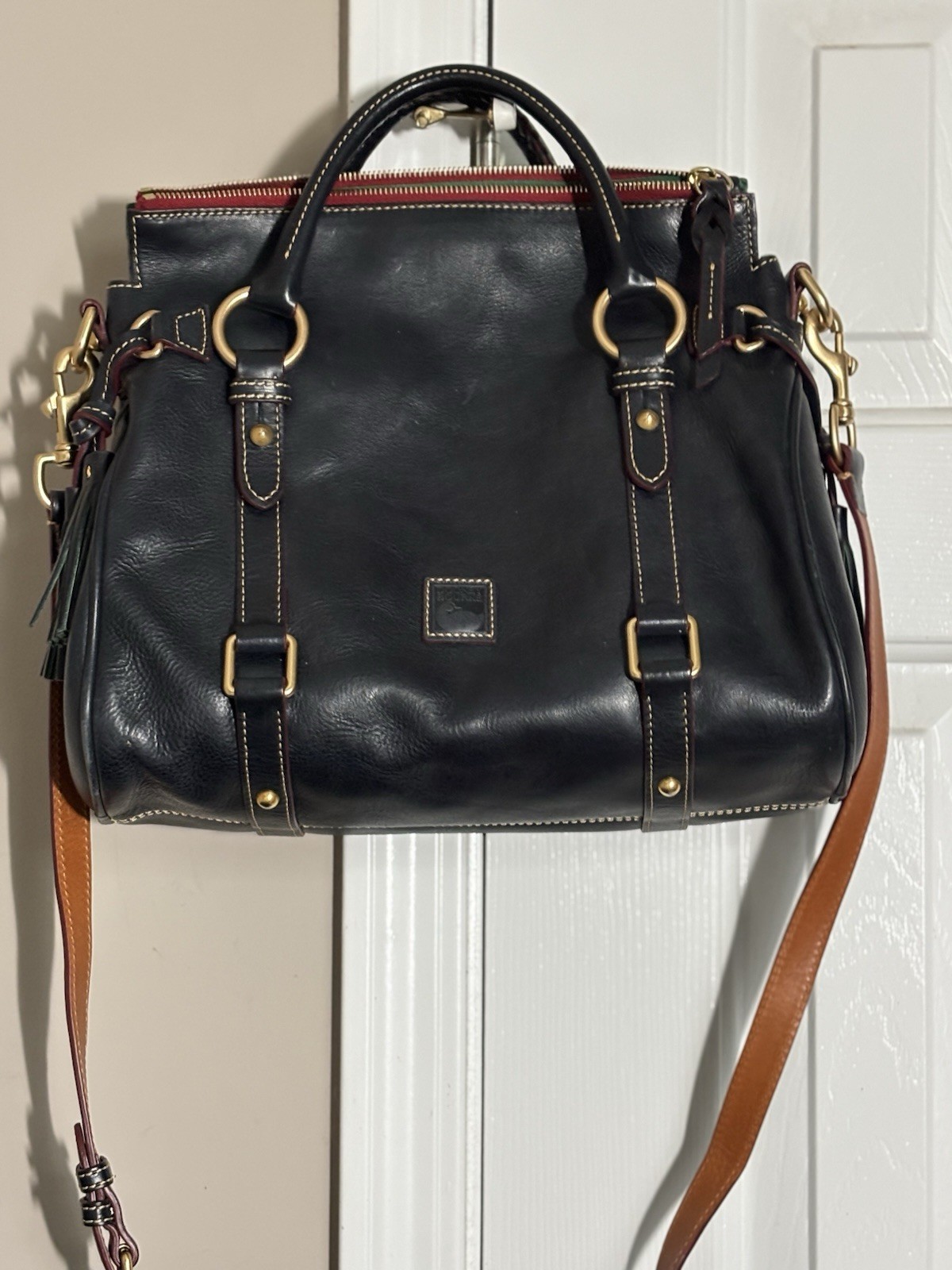 Dooney & Bourke Florentine Satchel Black Large Satchel Crossbody Strap Dooney & Bourke Florentine Satchel Black Large Satchel Crossbody Strap