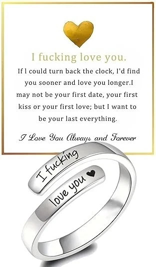 I F♡Cking Love You Ring for Women, Hope Rings Adjustable Stainless Steel Silver* I F♡Cking Love You Ring for Women, Hope Rings Adjustable Stainless Steel Silver*
