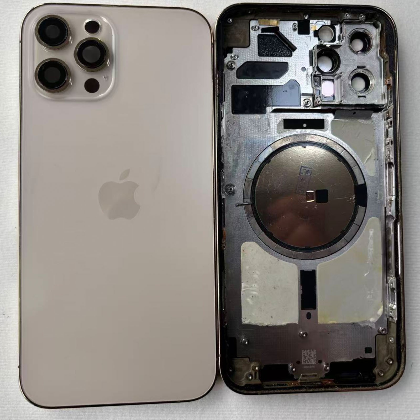 Original Pulled iPhone 12 Pro Max Rear Housing Assembly (Gold) Grade A OEM Original Pulled iPhone 12 Pro Max Rear Housing Assembly (Gold) Grade A OEM