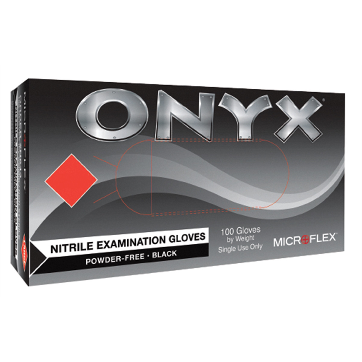 Microflex ONYX BLACK NITRILE EXAM GLOVES LG. 100PK N643 Microflex ONYX BLACK NITRILE EXAM GLOVES LG. 100PK N643