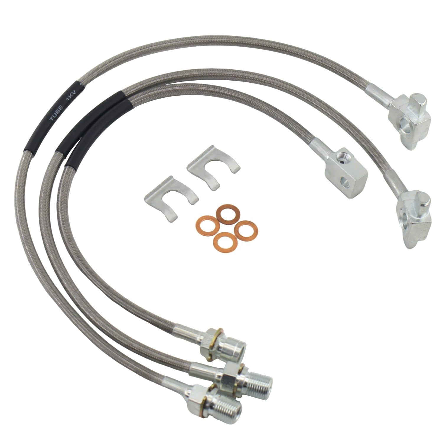 3PCS Stainless Steel Brake Lines Set Fits Chevy GMC C K Truck 4-6 Lift Durable 3PCS Stainless Steel Brake Lines Set Fits Chevy GMC C K Truck 4-6 Lift Durable