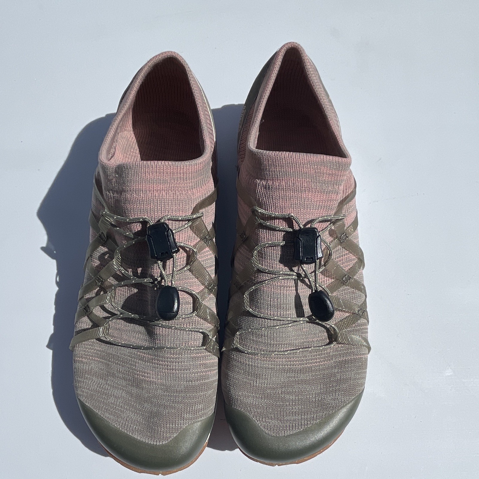 Merrell Women’s Olive Green Pink Slip On Shoes 8.5 Barefoot