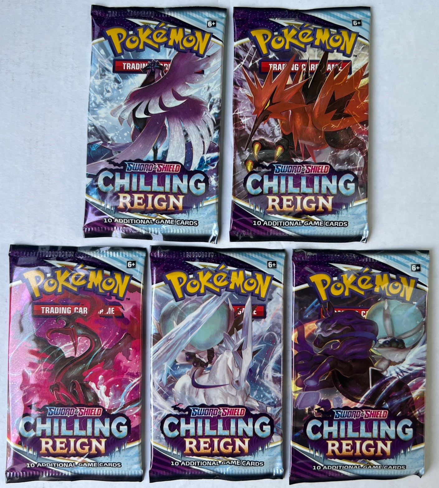 Chilling Reign Pokemon Booster Pack x 5 (Complete Pack Art Set) Chilling Reign Pokemon Booster Pack x 5 (Complete Pack Art Set)