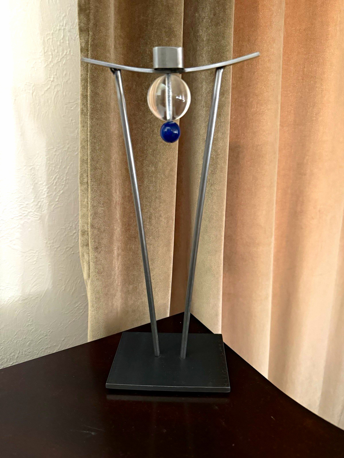 Signed Giradini vintage 1998 mixed media steel and glass sculpture
