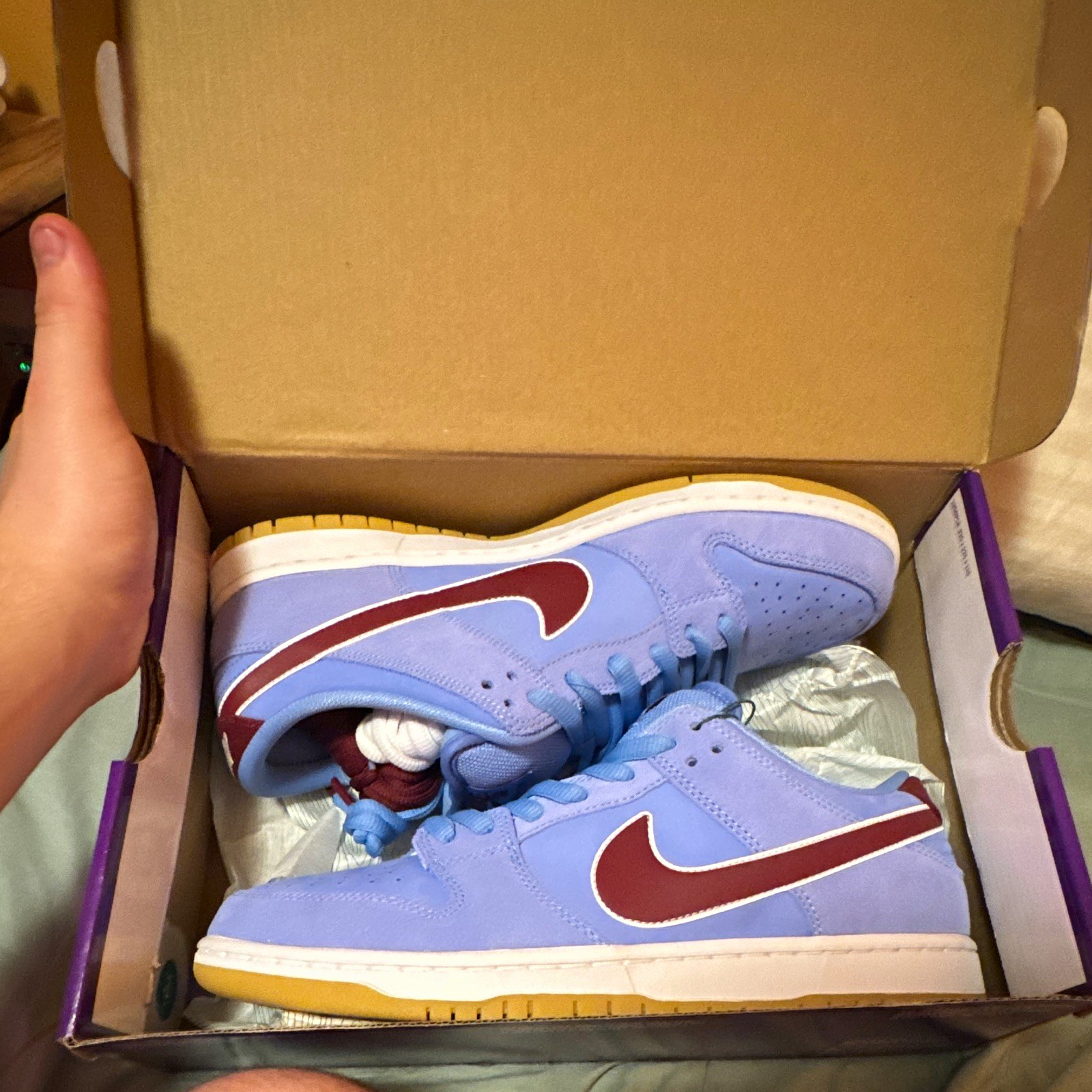 Nike SB Dunk Low Philly Light Blue/Burgundy Gum Sole US 10.5