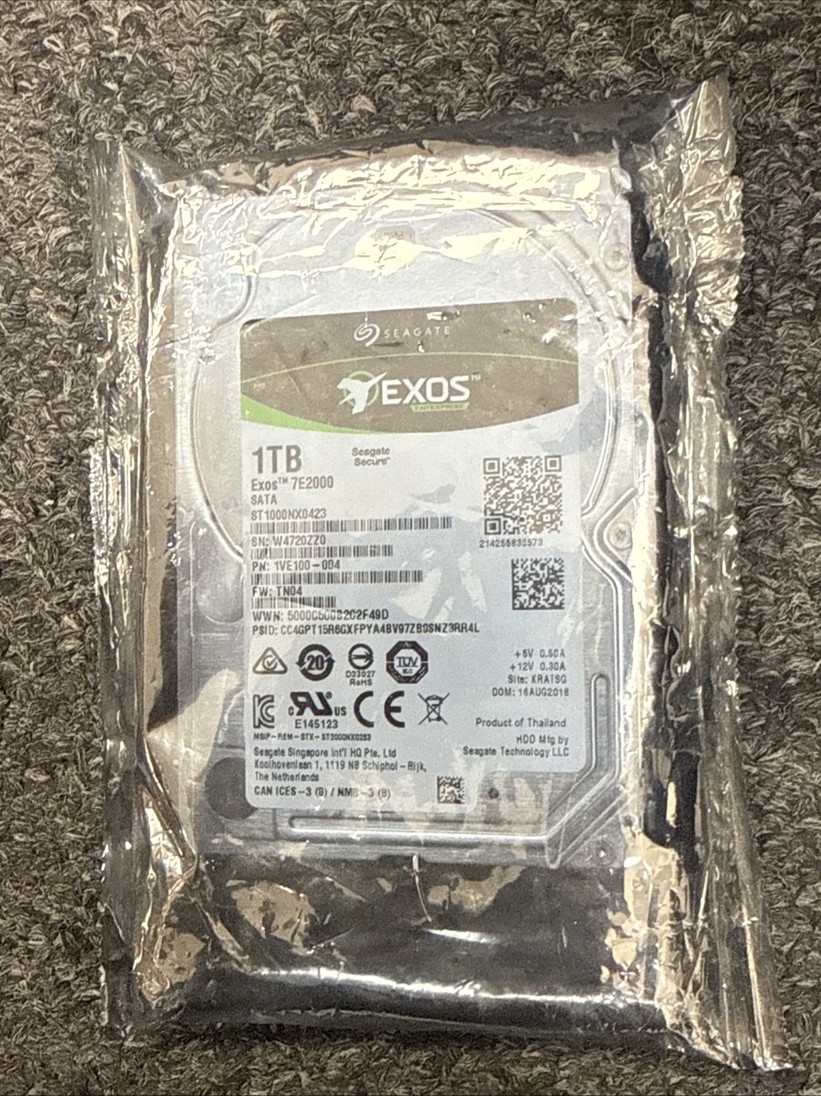 Seagate 1VE100-004 ST1000NX0423 1TB 7.2K RPM 128MB 6 Gbps 512N SATA 2.5