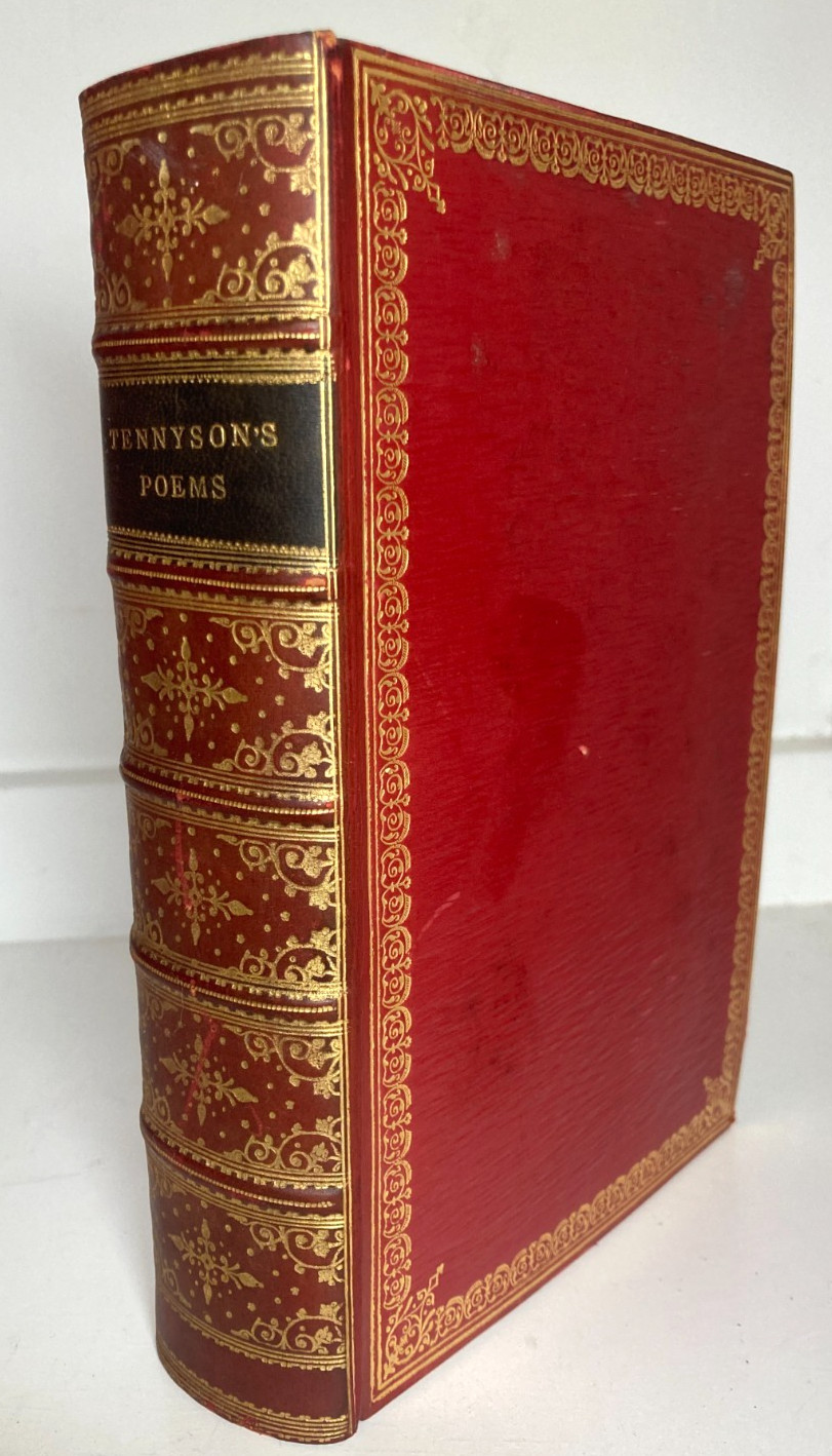 1921 TENNYSON Poems Riviere & Son Full Red Morocco Leather Gilt Fine Binding