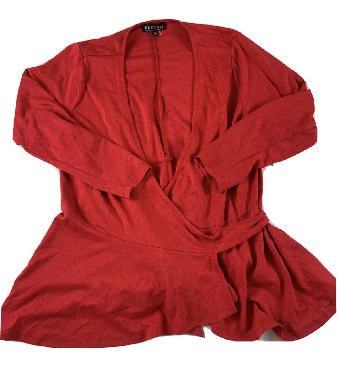 Eloquii Red Top Womens Size 16 Stretch V Neck New NWT