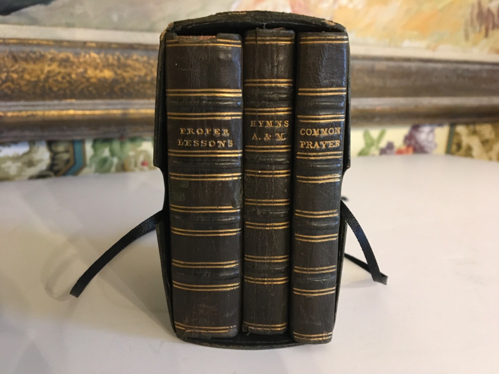 English Victorian Small Church Books C1881 Lessons Hymns Prayers Inscribed S/3