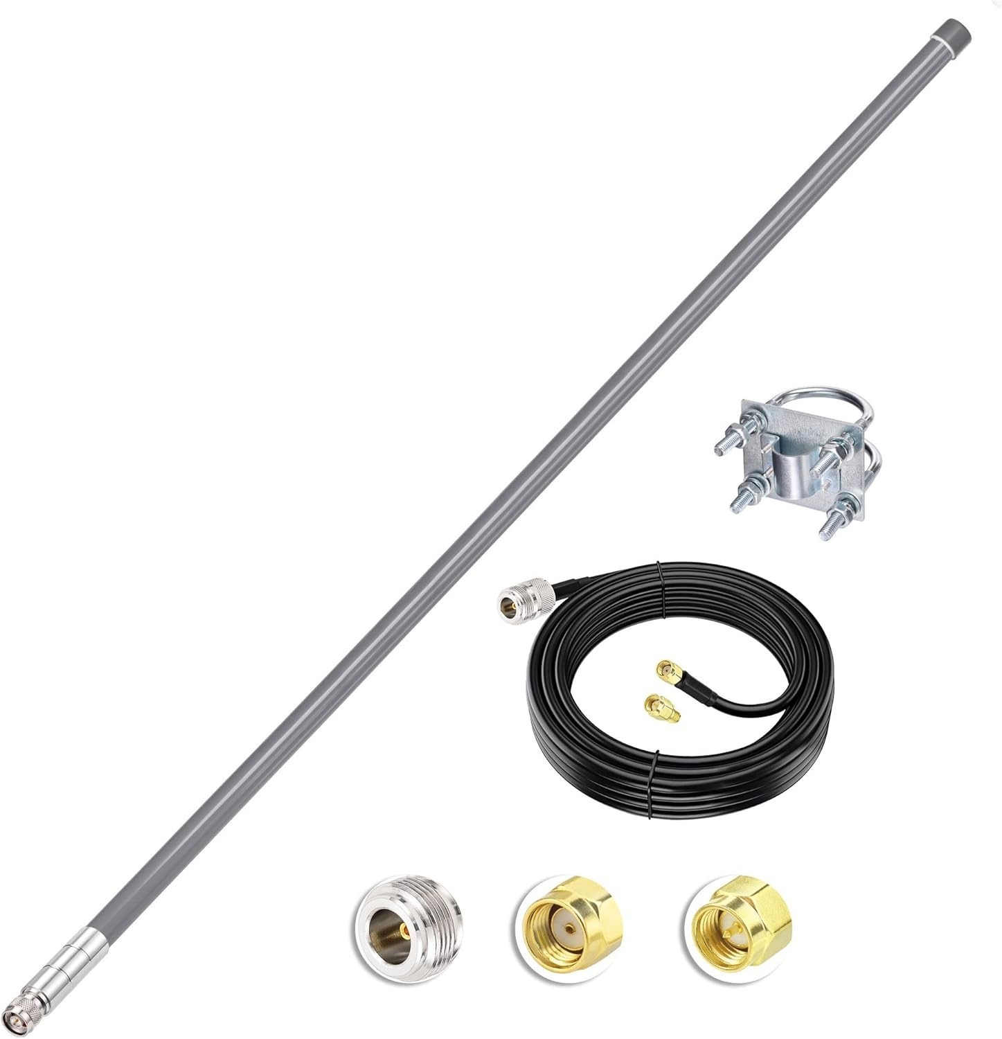 Bingfu 43.3inch 8dBi 915MHz Helium HNT Lora Antenna 10ft ALSR240 Low Loss Cable