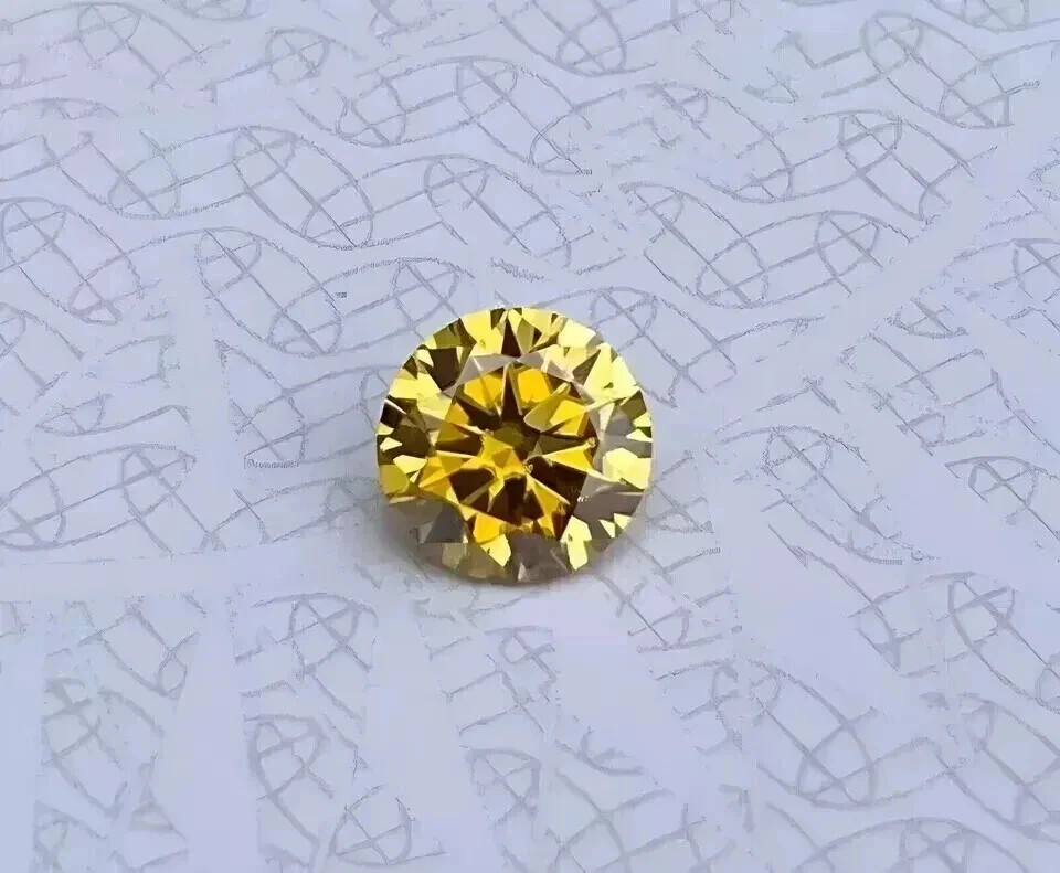 2 Ct Natural Yellow Diamond 8.50 mm Round Cut VVS1 D Grade GDGL Certified H20