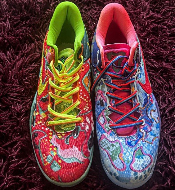 Nike Kobe 8 what the Men\'s Basketball Low Top Lace-Up Sneakers Multicolor Floral