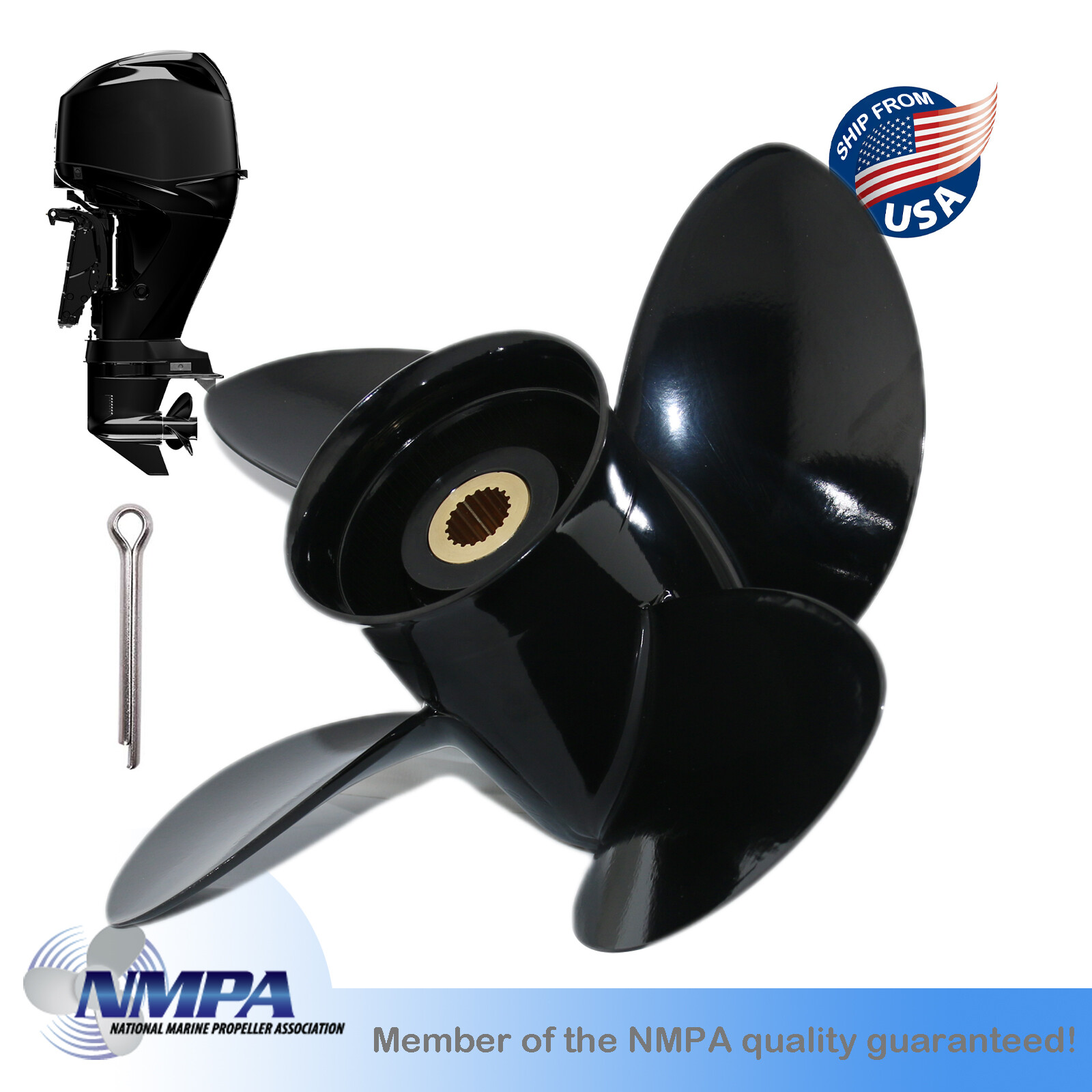 4 Blades RH Propeller 14.25x19 for Volvo Penta SX Stern Drive 3.0-8.2L 19 Tooth
