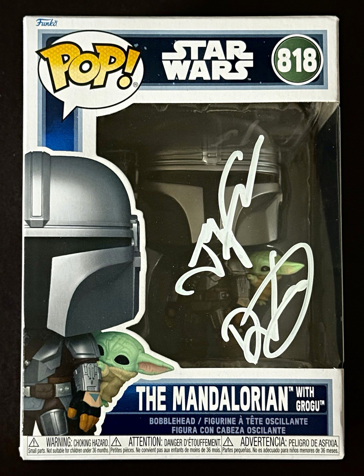 Dave Filoni and Jon Favreau signed The Mandalorian and Grogu Funko Pop SWAU COA Dave Filoni and Jon Favreau signed The Mandalorian and Grogu Funko Pop SWAU COA
