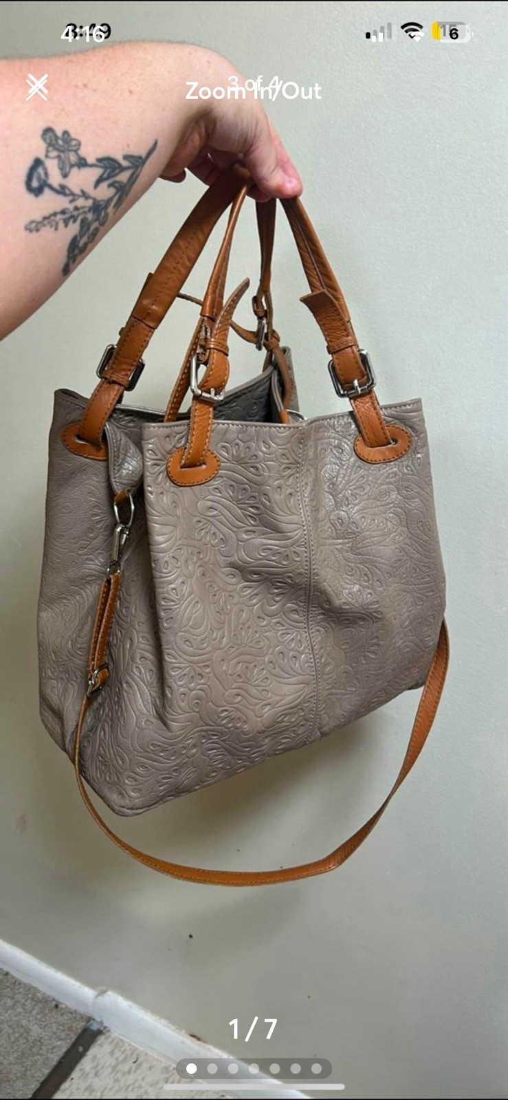 Permasan New York crossbody handbag italian leather detachable strap vintage bag