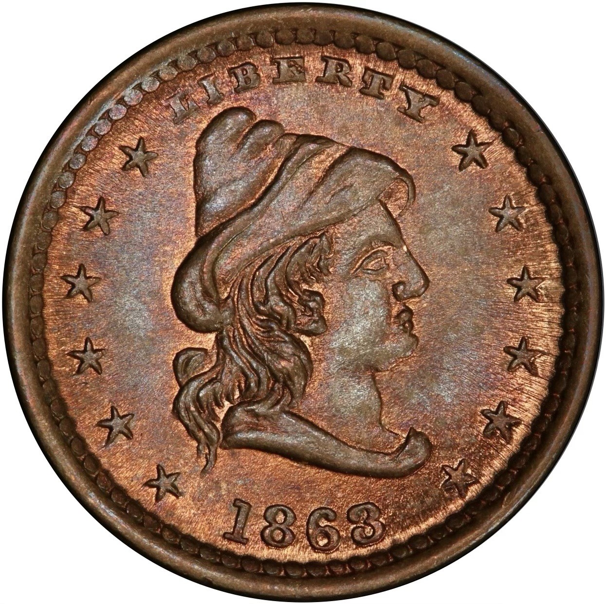 1863 Civil War Token - 45/332d Lady Liberty/Our Army Copper Nickel PCGS MS65 1863 Civil War Token - 45/332d Lady Liberty/Our Army Copper Nickel PCGS MS65