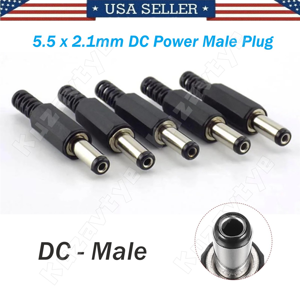 5/50PCS DC Power Cable Connectors 5.5x2.1mm Male Female Plug Jack Socket Adapter
