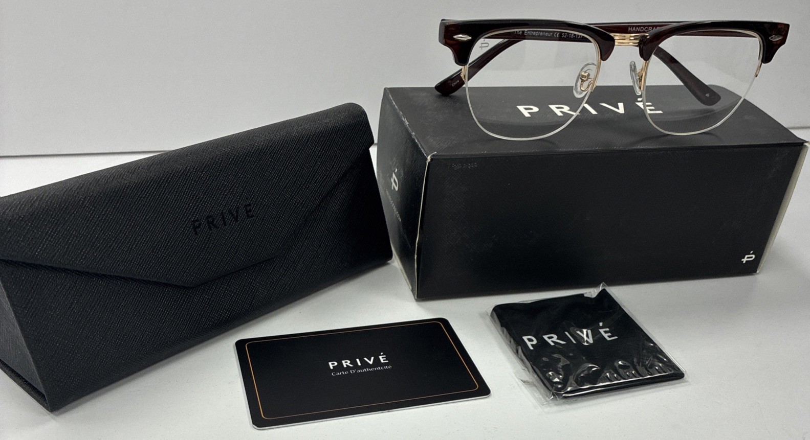 Prive Revaux Handcrafted The Entrepreneur Brown clear Handmade w/Case NEW