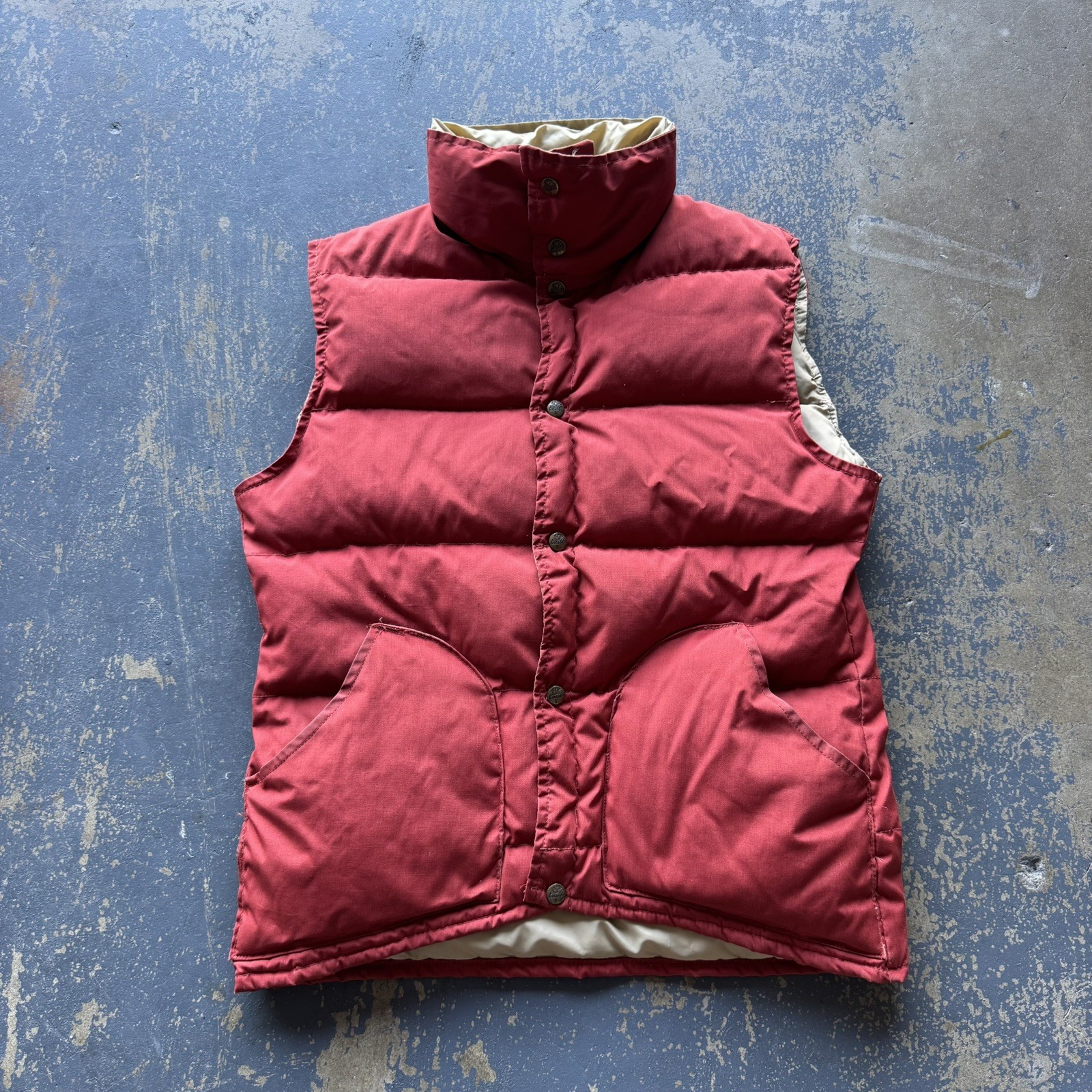 Vintage Class-5 Goose Down Puffer Vest Men’s M Rust BTTF Marty McFly 70s 80s
