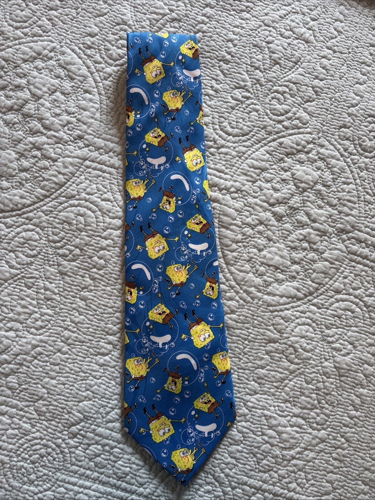 Vintage 2002 SpongeBob SquarePants Nickelodeon Mens Blue Cartoon Novelty Necktie Vintage 2002 SpongeBob SquarePants Nickelodeon Mens Blue Cartoon Novelty Necktie