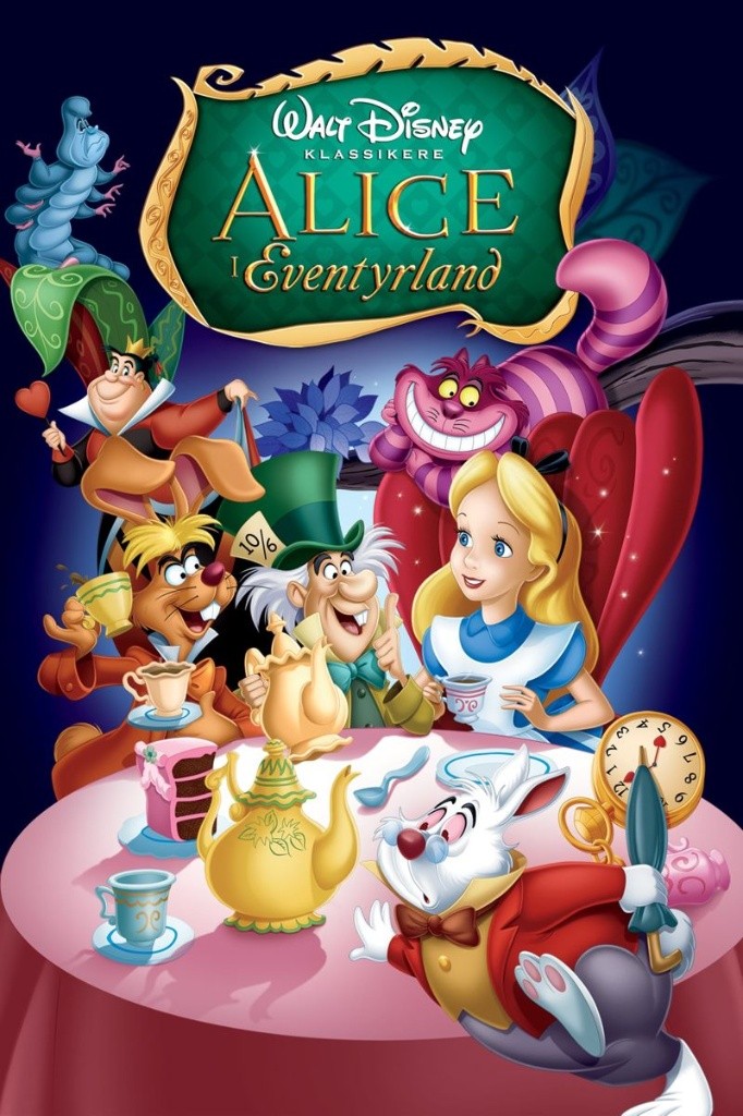Alice In Wonderland Classic Animation Mad Hatter Cheshire Cat Paper Poster