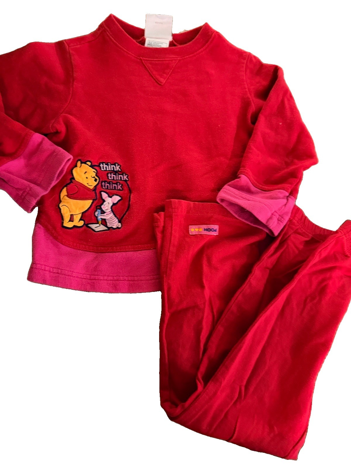 Vintage Y2K Disney Store Winnie The Pooh & Piglet Girls Red And Pink Outfit 4/5 Vintage Y2K Disney Store Winnie The Pooh & Piglet Girls Red And Pink Outfit 4/5