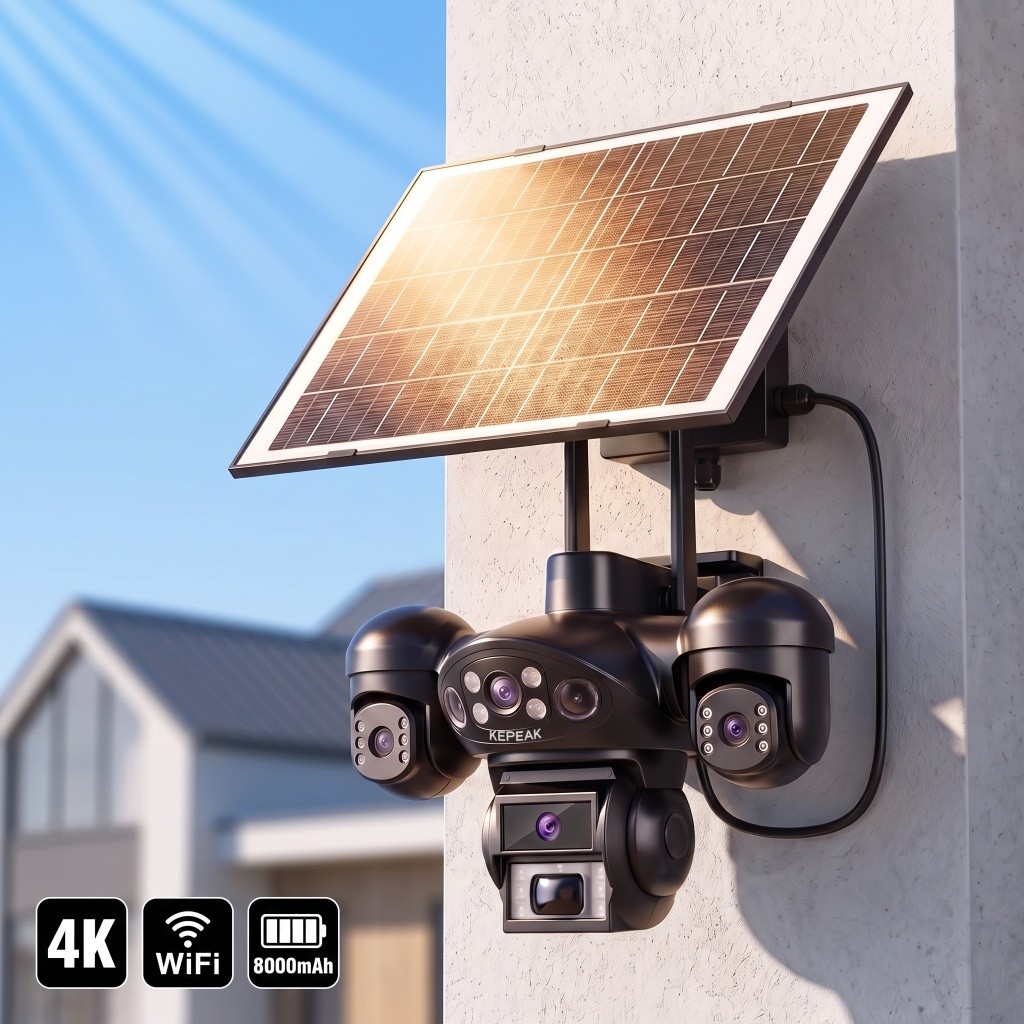 4PCS 4K Solar Battery Powered Camera Wireless Security Sys PTZ Outdoor 9MP 4PCS 4K Solar Battery Powered Camera Wireless Security Sys PTZ Outdoor 9MP