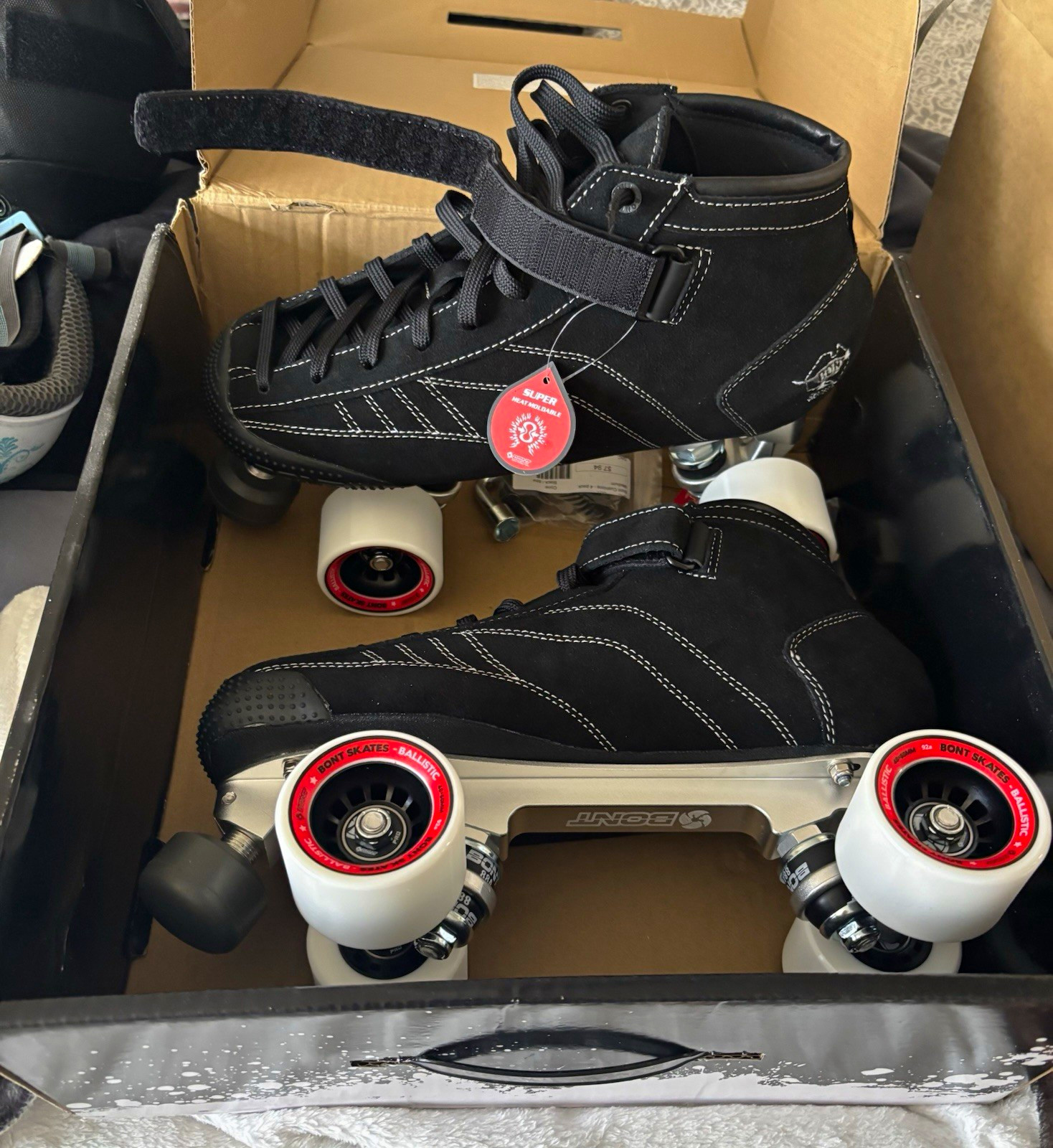 Bont Prostar Derby Quad Roller Skates Black Suede Size 9.0 MPN 43837