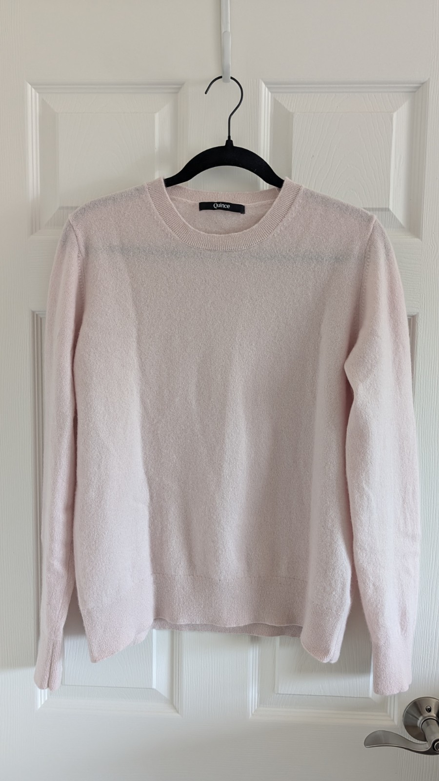 Womens Quince 100% Cashmere Crewneck Sweater Size XL Light Pink Cozy Preppy