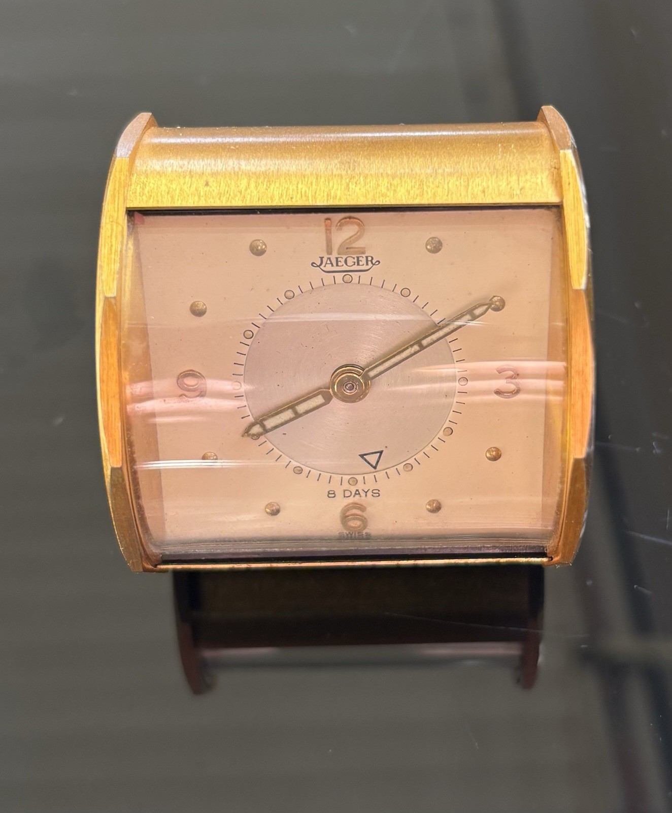Vintage JAEGER 8 Day Alarm Travel Clock Excellent Condition,