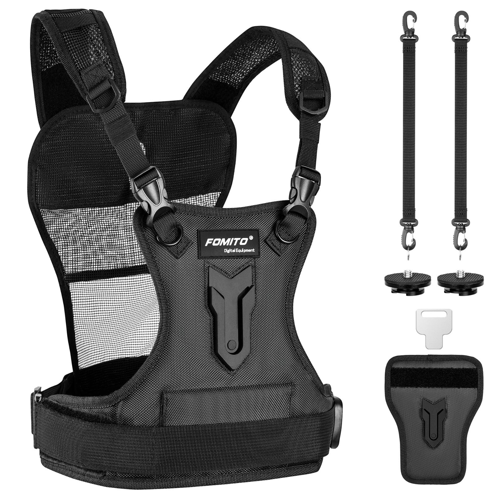 FOMITO Multi Camera Carrying Chest Harness System Vest with Side Holster for Can FOMITO Multi Camera Carrying Chest Harness System Vest with Side Holster for Can