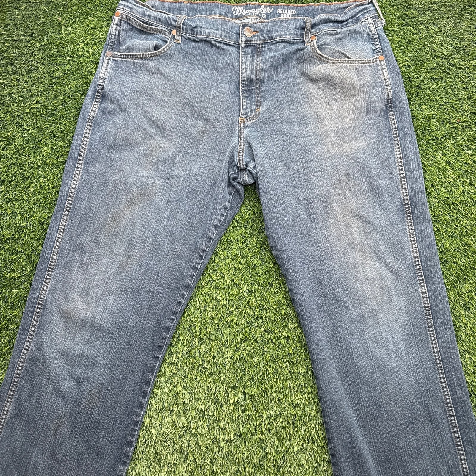 Wrangler Retro Jeans Mens 38x34 Blue Relaxed Bootcut Denim Western READ Wrangler Retro Jeans Mens 38x34 Blue Relaxed Bootcut Denim Western READ