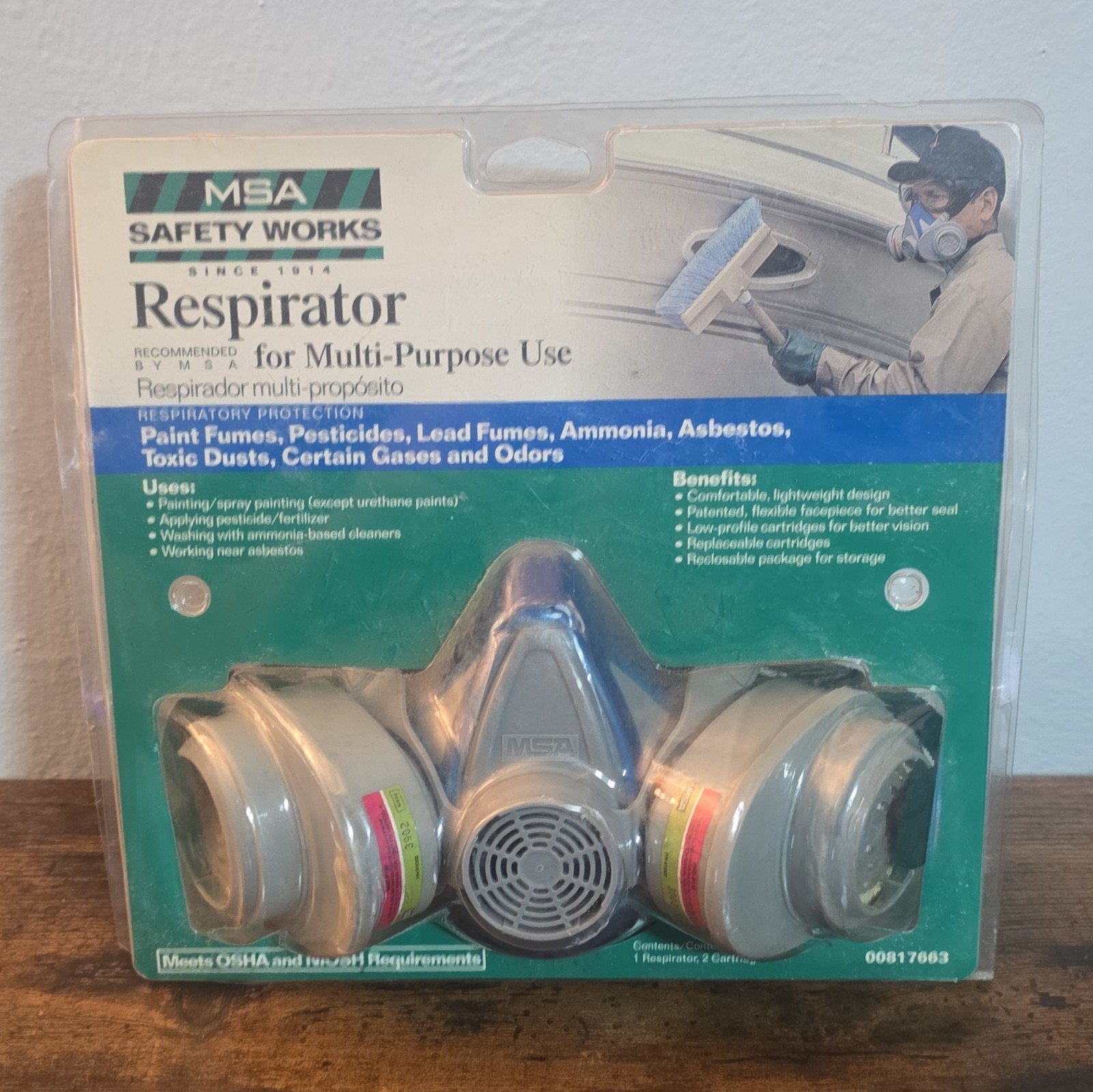 MSA Safety Works Multi-Purpose Respirator 00817663 Dual Cartridge Mask NEW