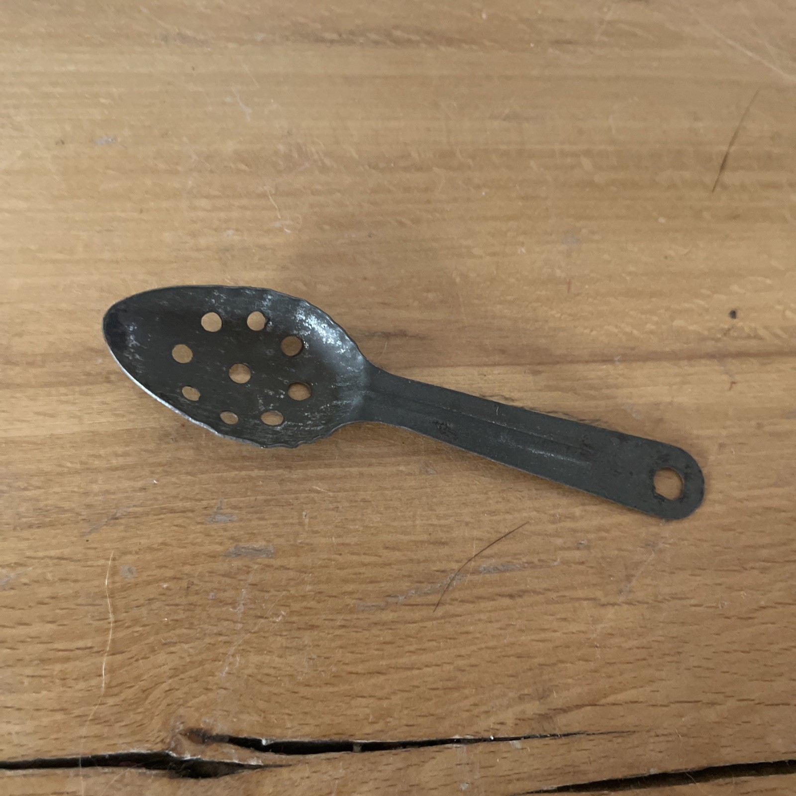 Antique c.1900 SLOTTED SPOON German Dollhouse Miniature