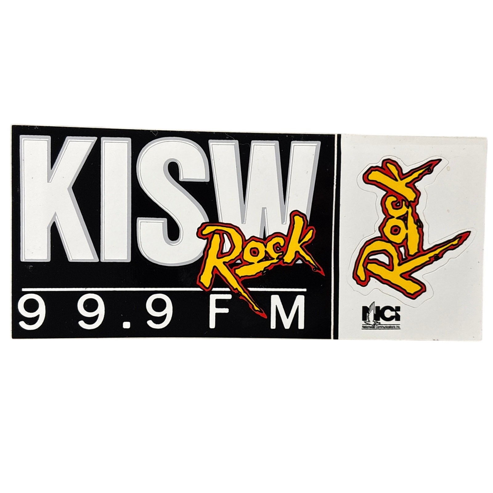 Vtg 1992 Rock KISW 99.9 FM Seattle PNW radio station sticker un-used