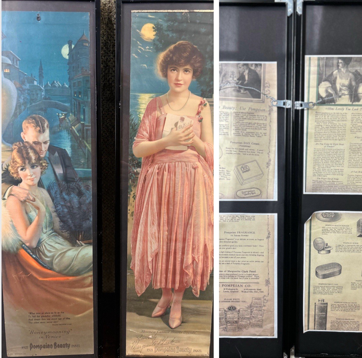 2 Antique 1921 1922 Pompeian Beauty Yardlong Lithographs~Gene Pressler Originals