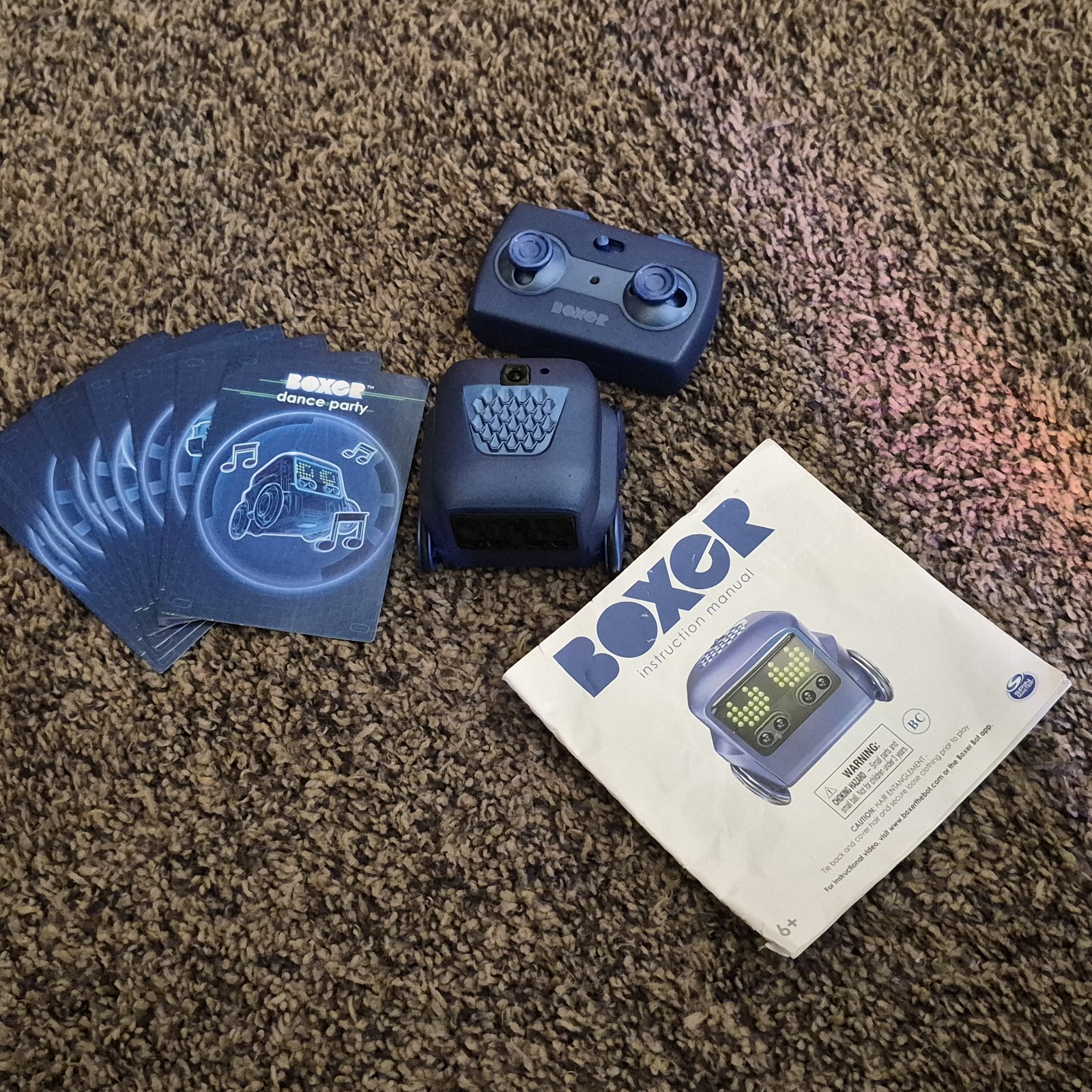 Spin Master Boxer Interactive AI Robot Toy Blue With Remote 10 Cards...