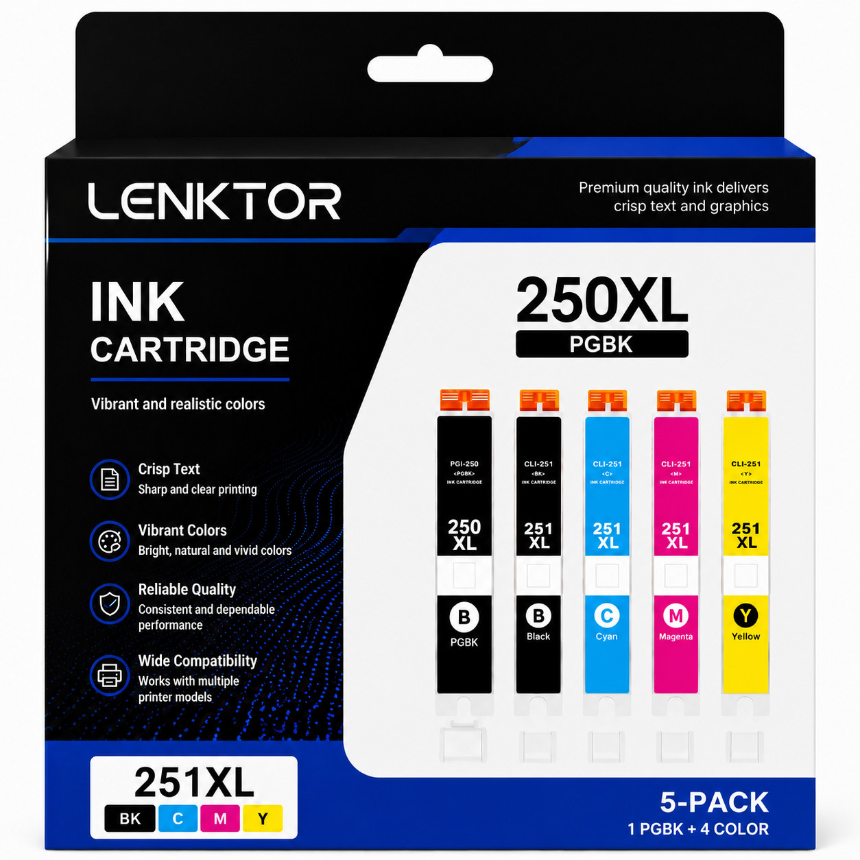 CLI-251XL 4PK PGI-250XL 1PGBK 1BK 1C 1M 1Y Ink MG5550 MG5600 MG6620 MG7120 MX720