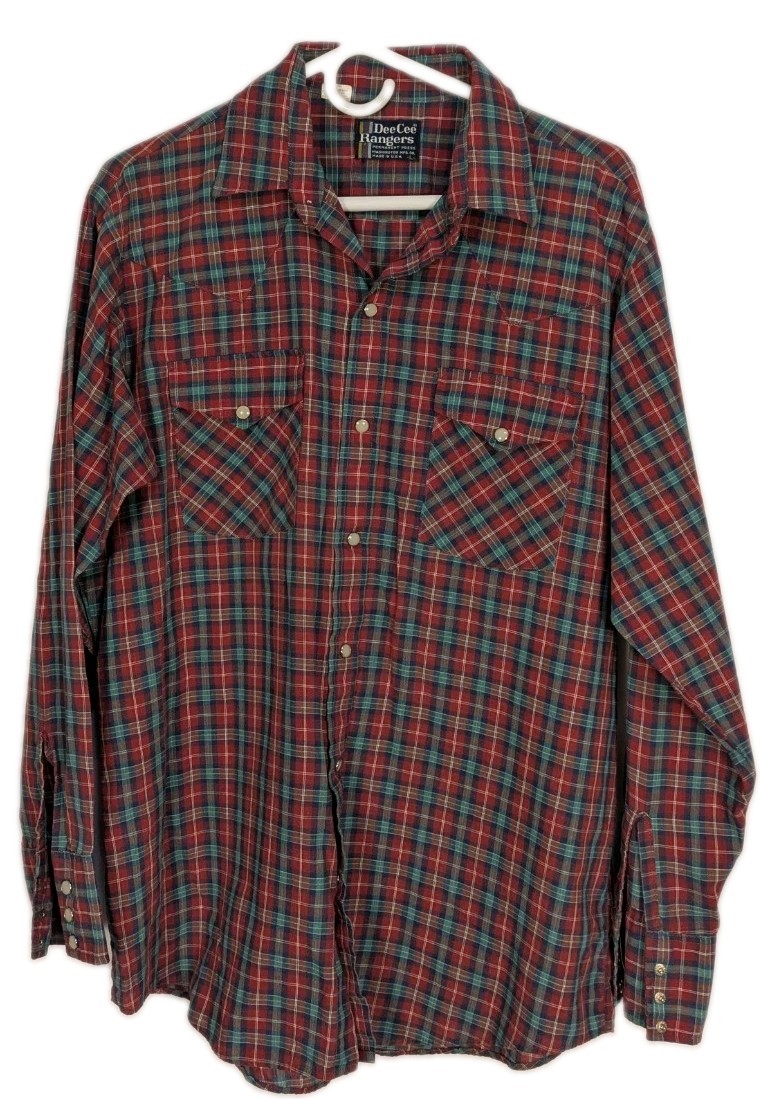 Vintage Dee Cee Rangers Western Shirt Mens XL Plaid Pearl Snap USA 70s Vintage Dee Cee Rangers Western Shirt Mens XL Plaid Pearl Snap USA 70s
